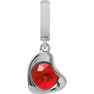 Christina Collect Silver Charm with Red Garnet Heart*